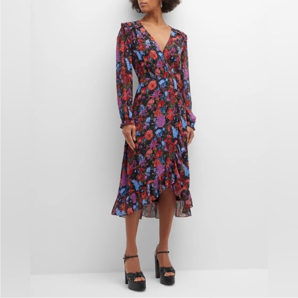 PAIGE Floral Midi Wrap Dress